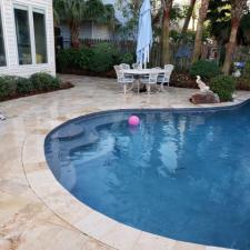 Pool Renovation with Travertine Pavers Installed in Hammond, LA